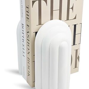 Modern White Bookend Set